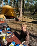 Grant Feely at the picnic table.