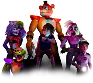 Los renders de los personajes en la portada.