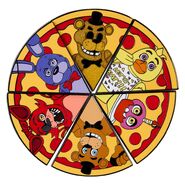 Pizza slixe enamel pin set.