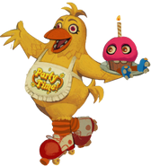 Cutout of Party Time Chica.