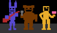 Toy Bonnie, junto a Toy Freddy y Toy Chica en el Minijuego de "SAVE THEM" (Nótese su color morado en ves de celeste).