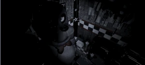 Bonnie w rogu zachodniego korytarza w późniejszych nocach