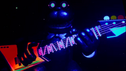 Neon Bonnie, in Bonnie's Parts and Service Blacklight Mode.