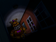 Nightmare Fredbear im Hintergrund.