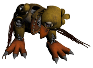 Withered Chica in Parts & Service after Withered Bonnie has left.