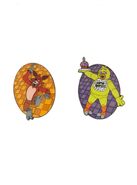 Foxy and Chica pin set.