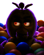 Chica looking left to right, animated.