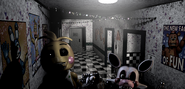 Toy Chica and Mangle in Main Hall.