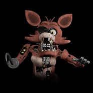 A cutout of Foxy's jumpscare from the Fazerblast: FNaF 1 level.