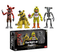 Foxy, Chica, Golden Freddy, and Endoskeleton (FNaF 2), from Funko's Collectible Figurine Set 2.