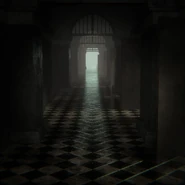 The empty hallway.