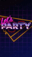 A vertical version of the "Let's Party" advertisement, animated.