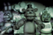 Freddy and the gang in the old shop background.