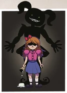 Circus Baby lurking behind Elizabeth.