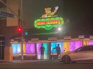 "Freddy Fazbear's Pizza Place" promo building.