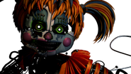 The last frame of Scrap Baby's old jumpscare in the Office.