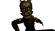 A frame from William Afton's salvage jumpscare showing most of his body.