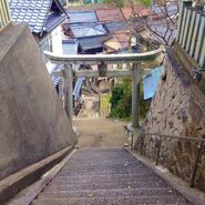 The steps looking down from Haruka's house