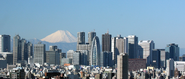 View of Shinjuku skyscrapers and Mount Fuji