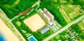 Aerial view of Iwatobi High School