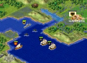 Миноносец ставит минные заграждения