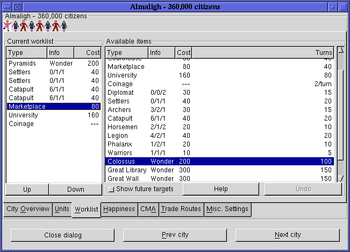 Citydlg worklists freeciv113 gtk
