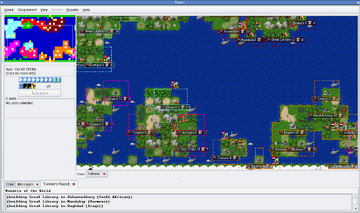 2.1.10 GTK2 Client, Trident tileset - observing a random game