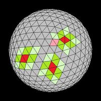 Icosahedron neighbors colored