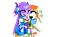 Lilac hugging Milla. Likely would have been used during the ending cutscenes.