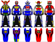 Zeo Megazord Key, Turbo Megazord Key, Astro Megazord Key, Galaxy Megazord Key and Lightspeed Megazord Key