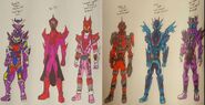 Kamen Rider DeathRogue and Kamen Rider GreaseBurn