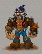 Concept art of the biker dwarf.