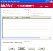 McAfee Rootkit Detective Beta