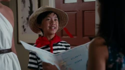 Evan dressed to go to the piazza