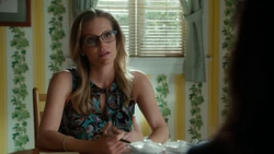 "No accent, but I do like the glasses. Makes you look like you have the IQ of a brunette