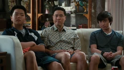 Emery watches  with his family