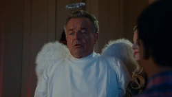 Marvin dressed as an angel