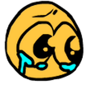 Yellow cursed crying emoji