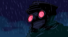 Drawing of Hank in the rain by PhantomArcade.