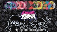 All 10 Funkin' variants of the physical vinyl record, featuring a doodle of the two lovebirds.