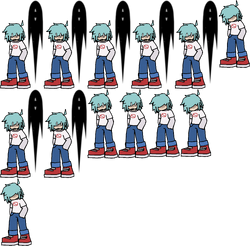 oliver on X: hey gang i remade the mandela omori sprites. heres the gang  with the real world And headspace counterparts :) jonah is now Silver'ed.  and everyone is significantly less purple #