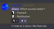 The PWYL-BTTP server deciding the name of Retribution