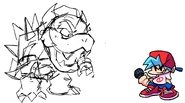 "N64 Bowser Sketch, from when Koopa Karnage was going to be based off Mario 64. (DerpDrawz)"