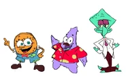 Official D-Side designs for SpongeBob, Patrick and Squidward. Link