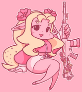 Chibi Rosie with the rifle seen in "Poison" by Shiba Chichi