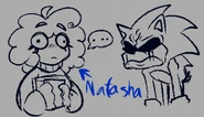 Doodle of Natasha, revealing her name.