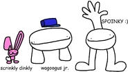 D-Side designs for Scrinkly Dinkly, Wagoogus Jr. and Spoinky. Link
