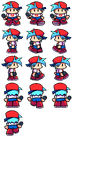 Boyfriend's Overworld sprite sheet