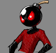 A drawing depicting Whitty in a short-sleeve red shirt with red, veiny eyes. (Found in the mod's gallery files)