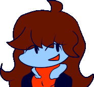 Girlfriend's graphic when "CREDiTS is selected.